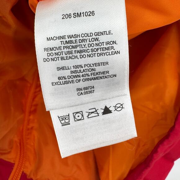 Columbia Puffer Vest Mens Large L Red Orange Full Zip Down Filled + Pockets - Picture 6 of 6